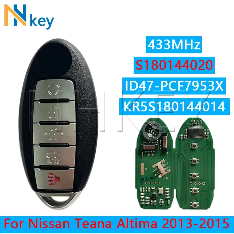 NH КЛЮЧ S 180144020 433 92 МГц для Nissan Altima Maxima 2013 2014 2015 удаленный смарт-ключ автомобиля 4 + 1