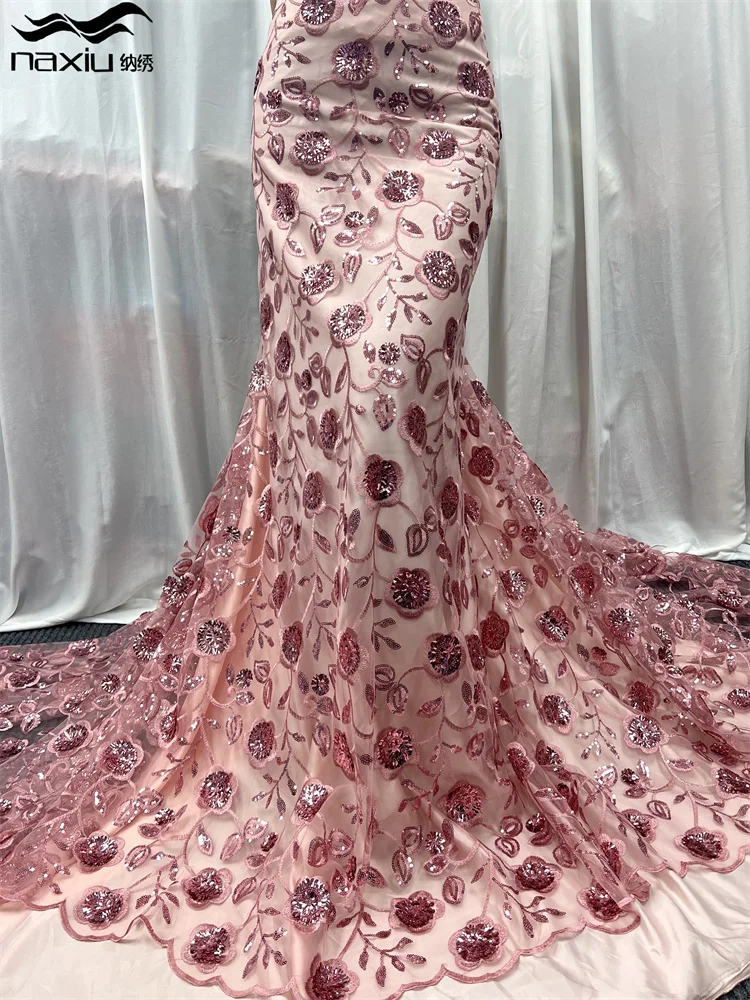 

Кружевная ткань Madison-African Sequins для свадебного платья, французская и нигерийская вышивка, высокое качество, 2023 г.