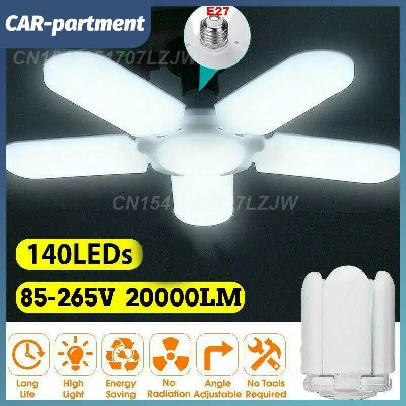 

Регулируемая лампа с вентилятором, Складные светодиодные Рабочие Светильники, универсальная потолочная лампа для магазина, лм, автомобиль...