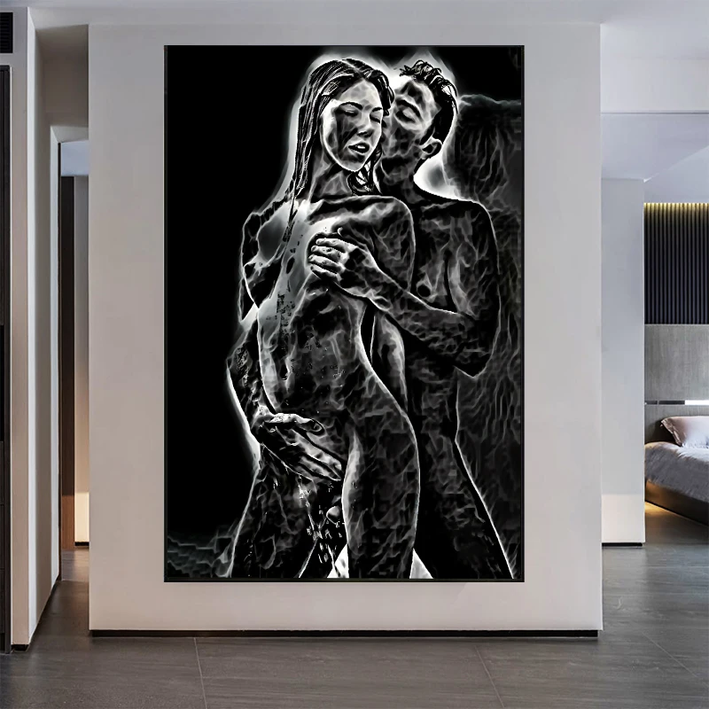 

Abstract Sexy Men and Women Canvas Painting Naked Lover Poster and Prints Wall Art Picture for Living Room Home Interior Decor