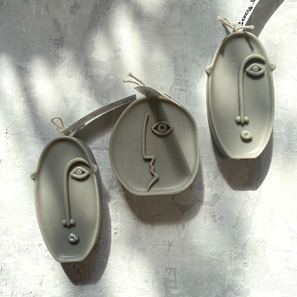 

Силиконовая форма в виде ароматизированной свечи с человеческим лицом, штукатурка в скандинавском стиле для портрета абстрактного искусст...