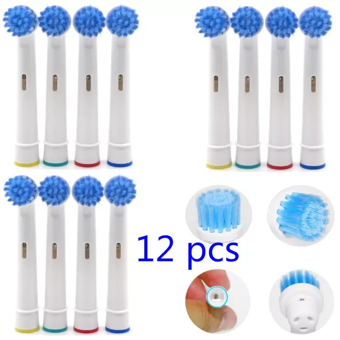 

12pcs Battery Tooth Brush Heads Replacement for Oral B Dual Clean Complete Soft Bristles Toothbrushes Heads