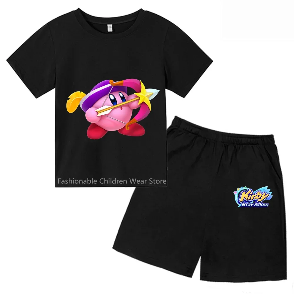 ładosna koszulka piłkarska i szorty z nadrukiem gwiazdy Kirby dla dzieci Casualowa bawełniana odzież letnia unisex Idealna na...