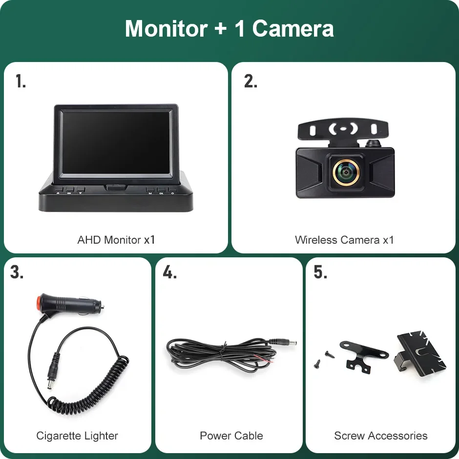 

Камера Заднего Вида GreenYi 1080P Wi-Fi Для Автомобиля С 4,3-дюймовым Складным IPS-монитором, Золотистой Линзой