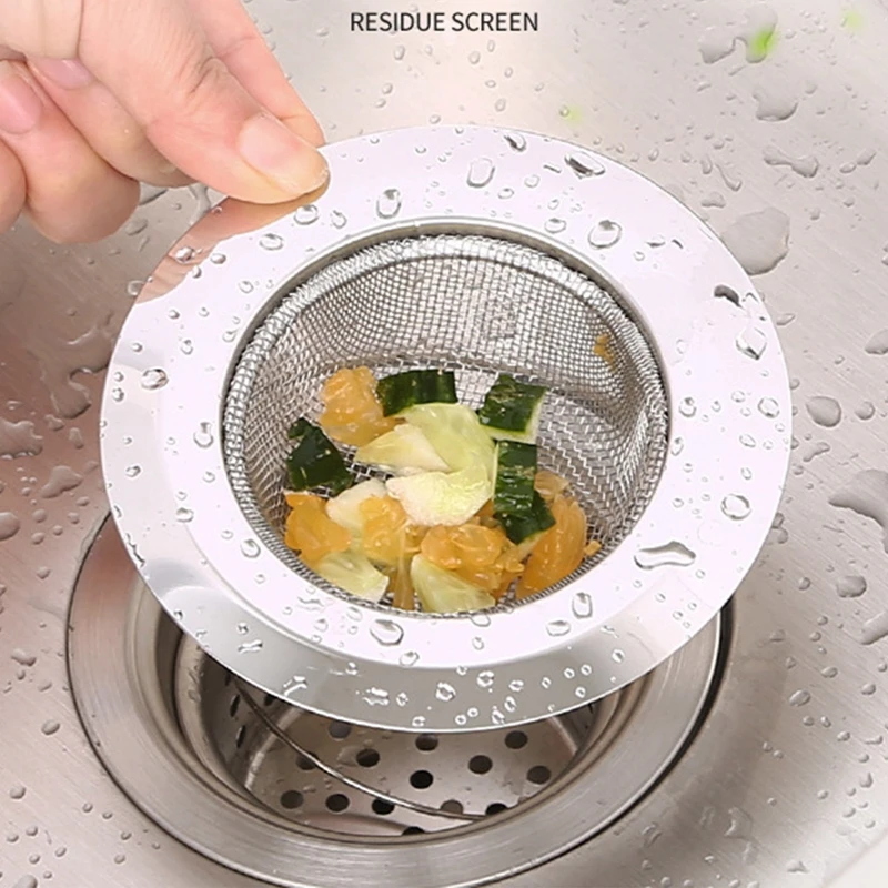 

Kitchen Sink Filter Stainless Steel Mesh Sink Strainer Filter Bathroom Sink Strainer Drain Hole Filter Trap Waste Screen
