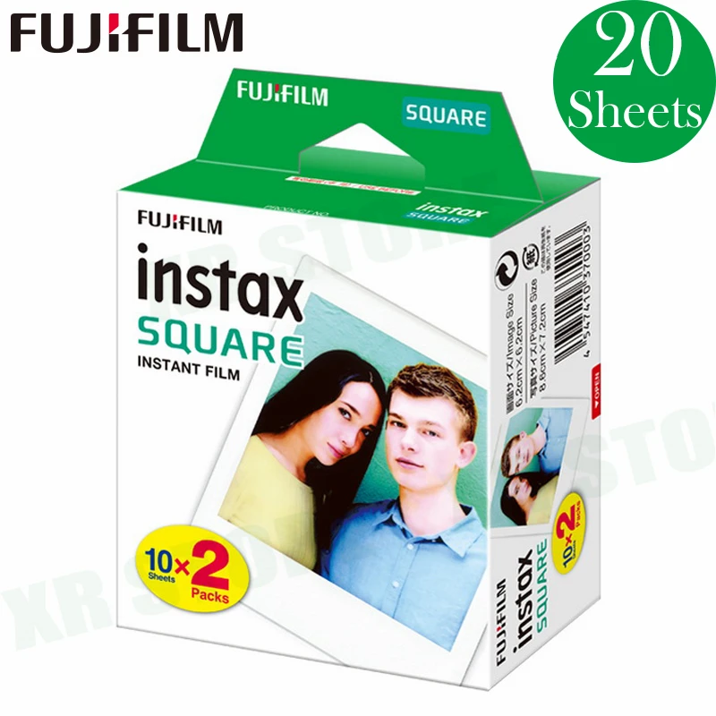 Квадратная пленка Fujifilm Instax Mini 20-100 листов белая/черная фотобумага с краями для