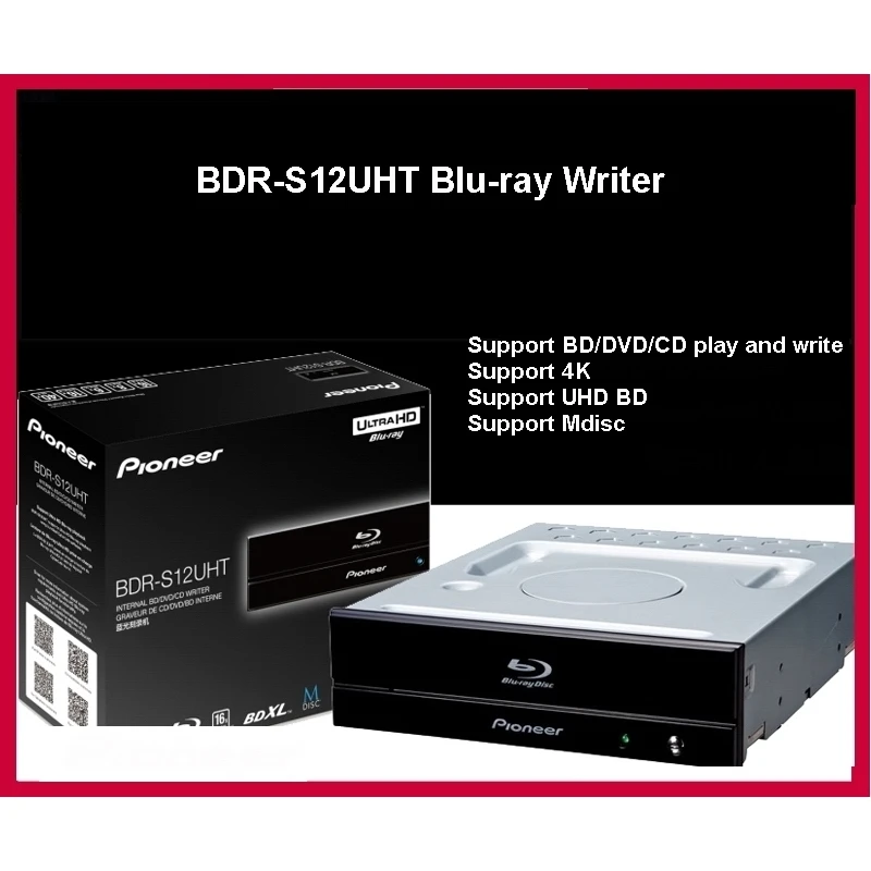 Brand New Blu-ray Writer BD-R Burner BDR S12UHT Optical Drive BD/Mdisc/DVD CD Playing And Writing 16X High Speed 4K 3D