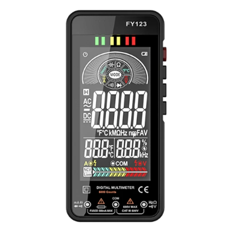 

Smart Anti-Burn Multimeter Digital AC DC Current Voltage Temp Capacitance Auto Range Ohm NCV Multimeters Tester