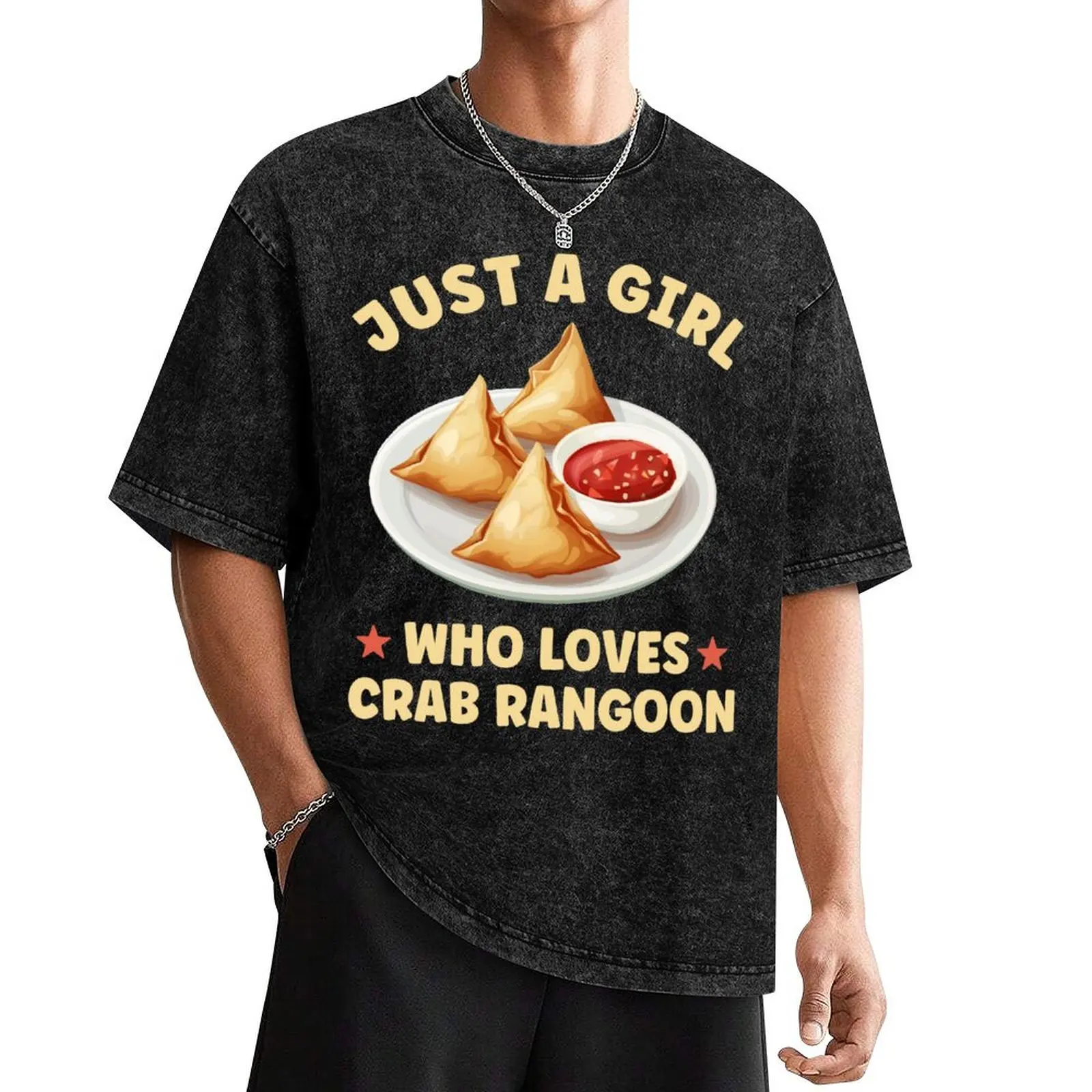 Футболка Just A Girl Who Loves Crab Rangoon аниме новое издание рэперские футболки с рисунком