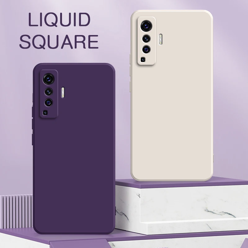 

Luxury Square Liquid Silicone Case for VIVO X50 Pro Plus Lite X51 5G Camera Protective 360 Shockproof Phone Cover X50Pro X50Lite
