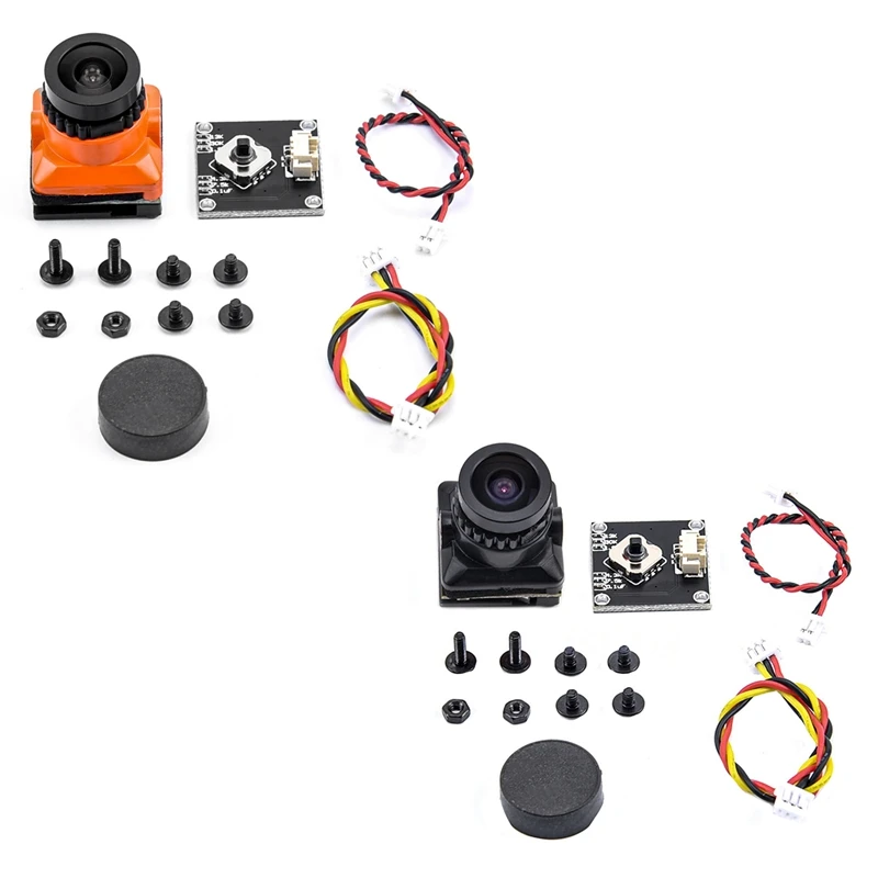 FPV Camera HD 1500TVL 2.1MM Wide Angle With OSD Adjustment Board For RC Racing Drone Replacement Parts Orange