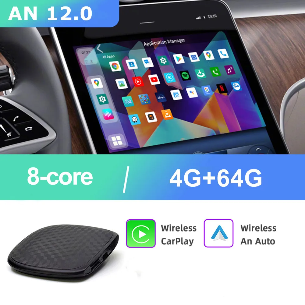 

Car UX999 Pro Carplay Ai Box Mini Android Ai Box Wireless For Wireless Android 12.0 8GB+64GB 8 Core Auto Intelligent System