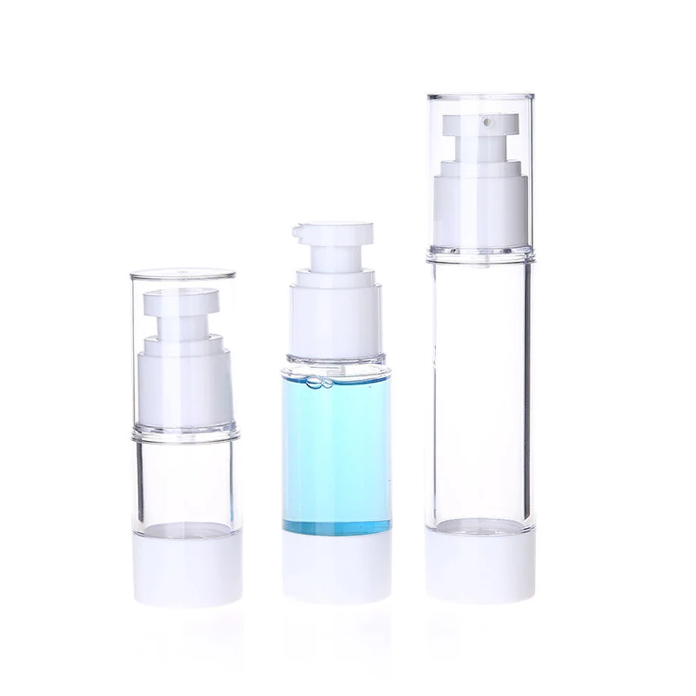 

Bottle Lotion Dispenser Refillable Pump Container Airless Travel Toiletries Foundation Transparent Soap Airplane Shampoo