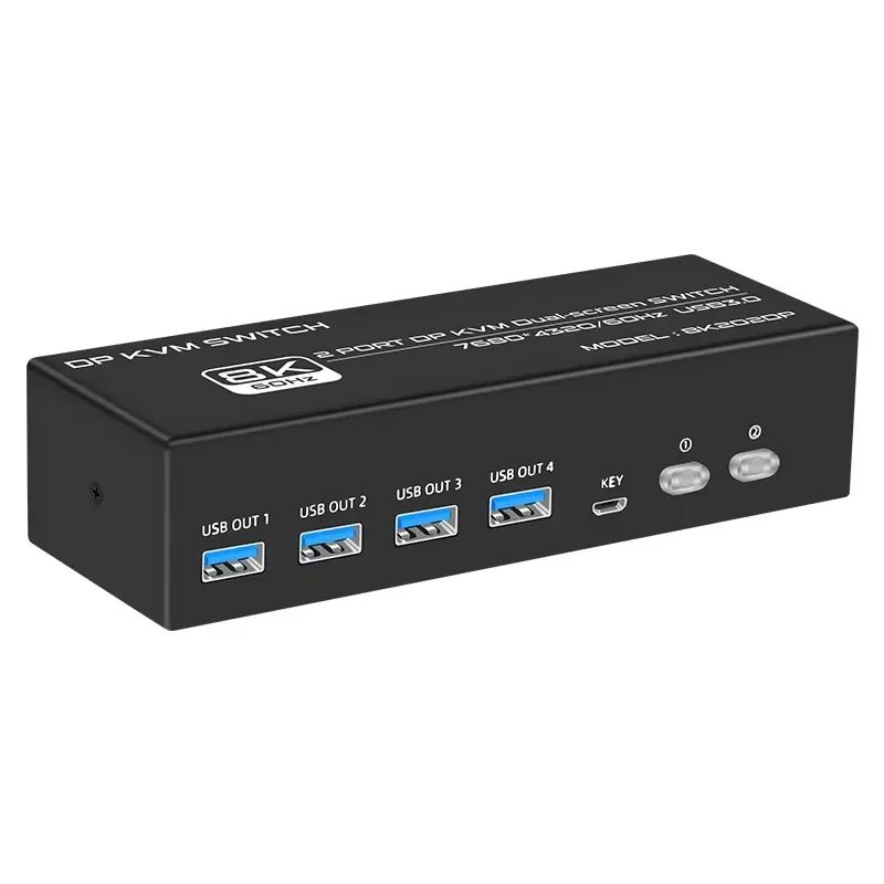 Фото 8K202DP Fjgear: Настраиваемый KVM-переключатель DisplayPort 8K (7680*4320/60Гц) с двумя экранами, 2 порта HD/USB DP №5
