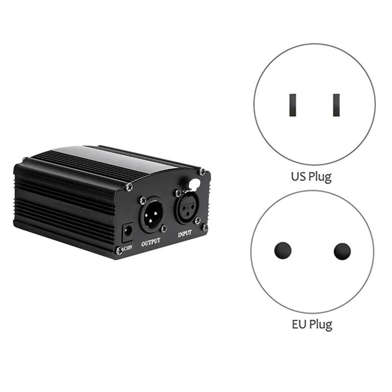 

48V Phantom Power for BM 800 Condenser Microphone Phantom Power with XLR Cable AC Adapter