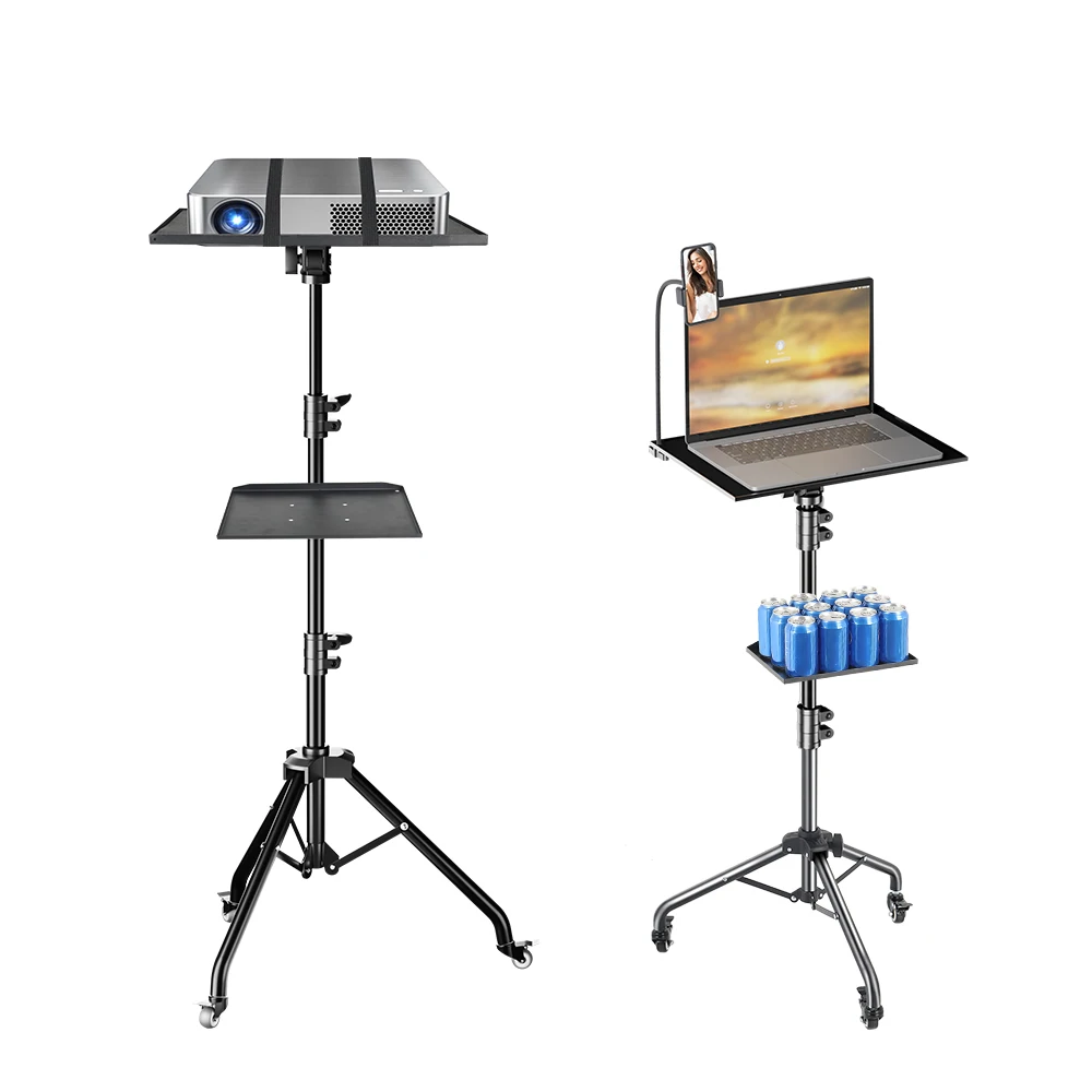 Projector Tripod Stand Laptop Tripod Adjustable Height 23 to 63" DJ Mixer Standing Desk Outdoor Computer Desk Stand with Tray