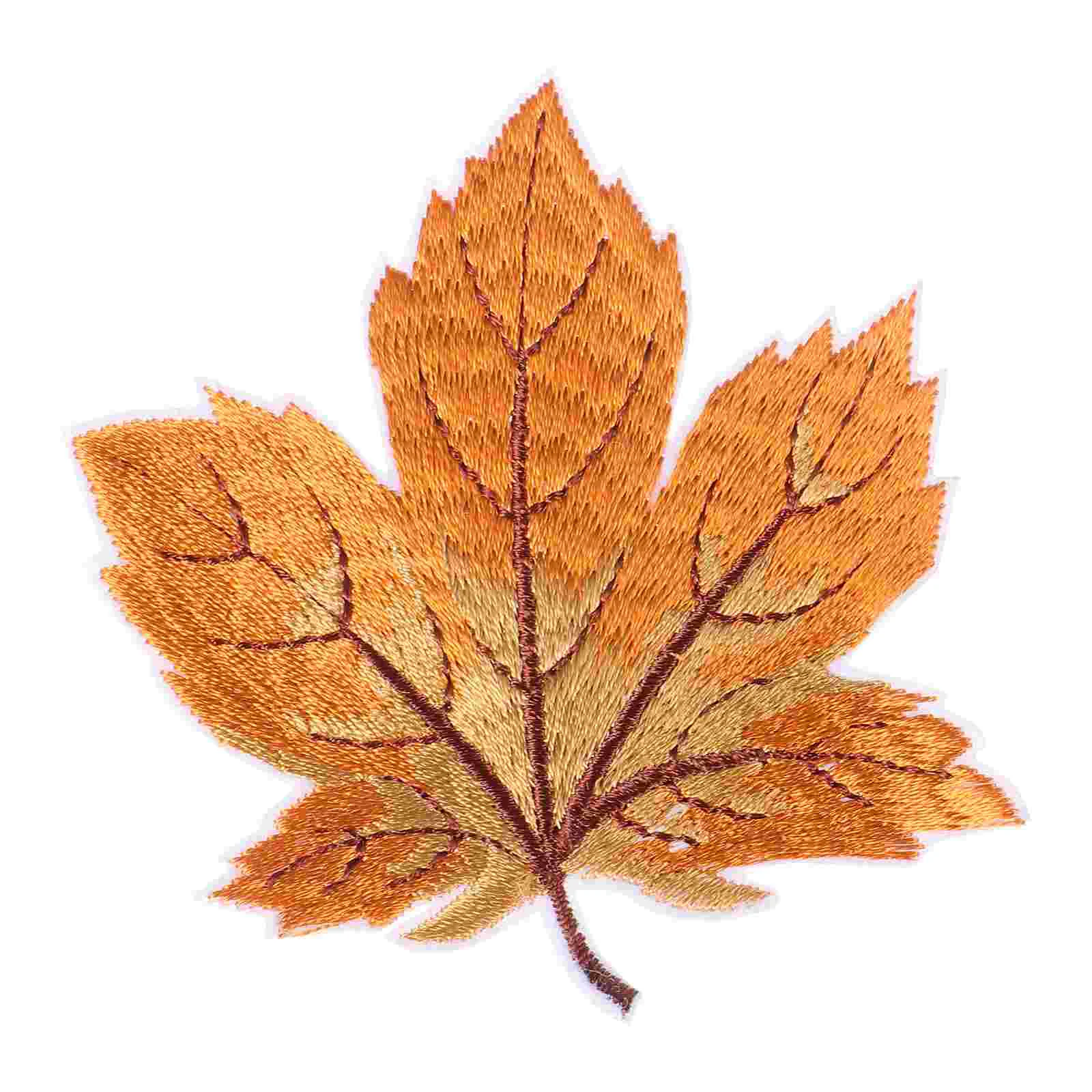 

Patch Maple Embroidery Leaf Sew Leaves Stickers Clothes Iron Applique Hot Decorative Appliques Cloth Melt Sticker Pumpkin