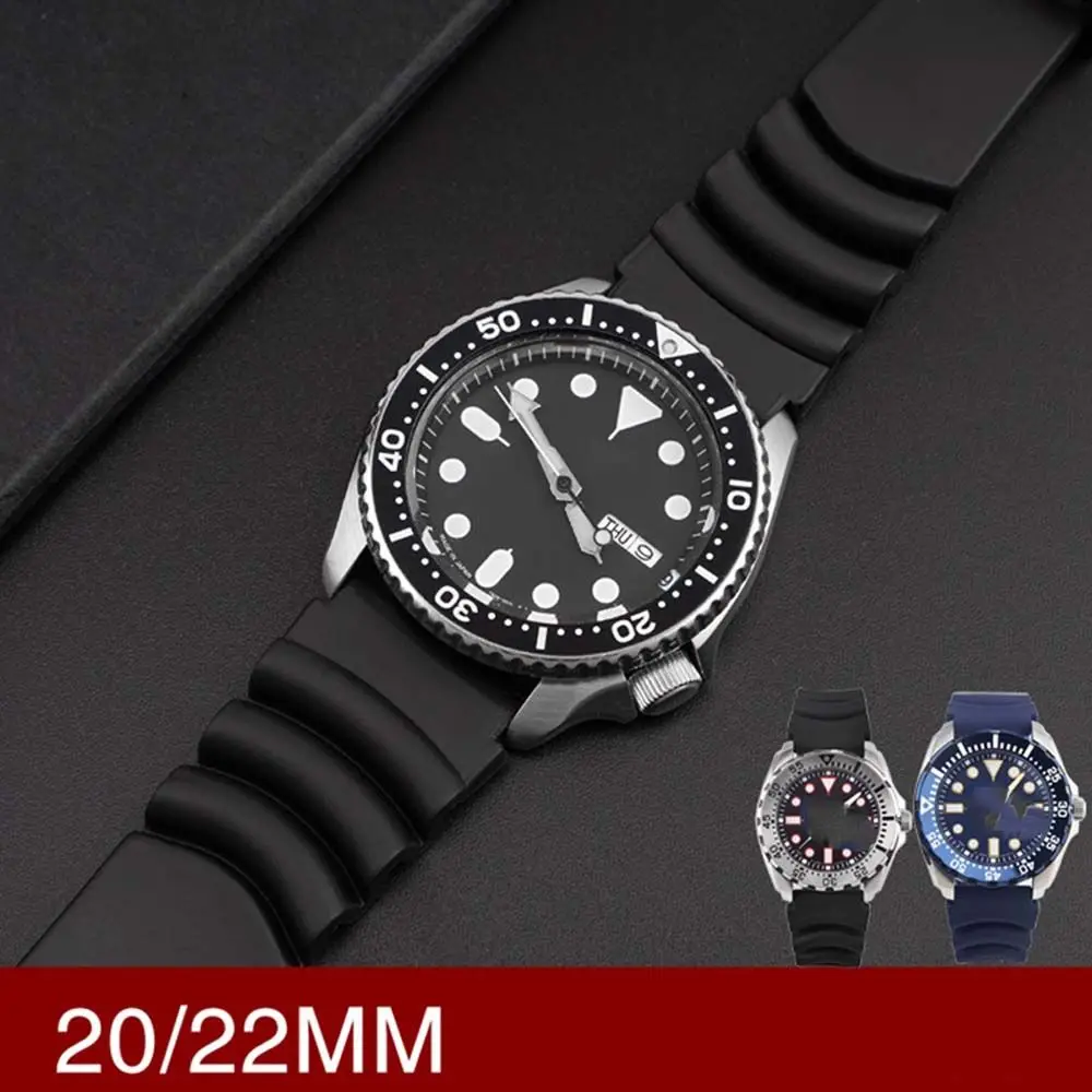 Универсальный женский и мужской мягкий 20 мм 22 резиновый силиконовый ремешок