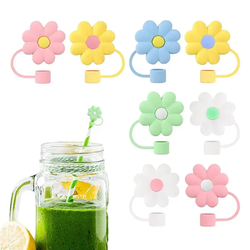 

Straw Covers Cup Accessories Silicone Straw Protector Cover Reusable 8Pcs Dust-Proof Silicone Straw Tips Cover For 6-8mm