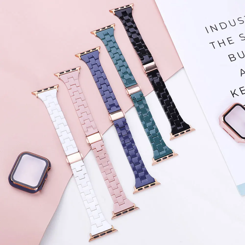 Ремешок из каучука и чехол из закаленного стекла для Apple Watch band 44 мм 45 мм 42 мм 40 мм 38 мм, ремешок correa для часов iwatch 7 6 se series 5 4 3