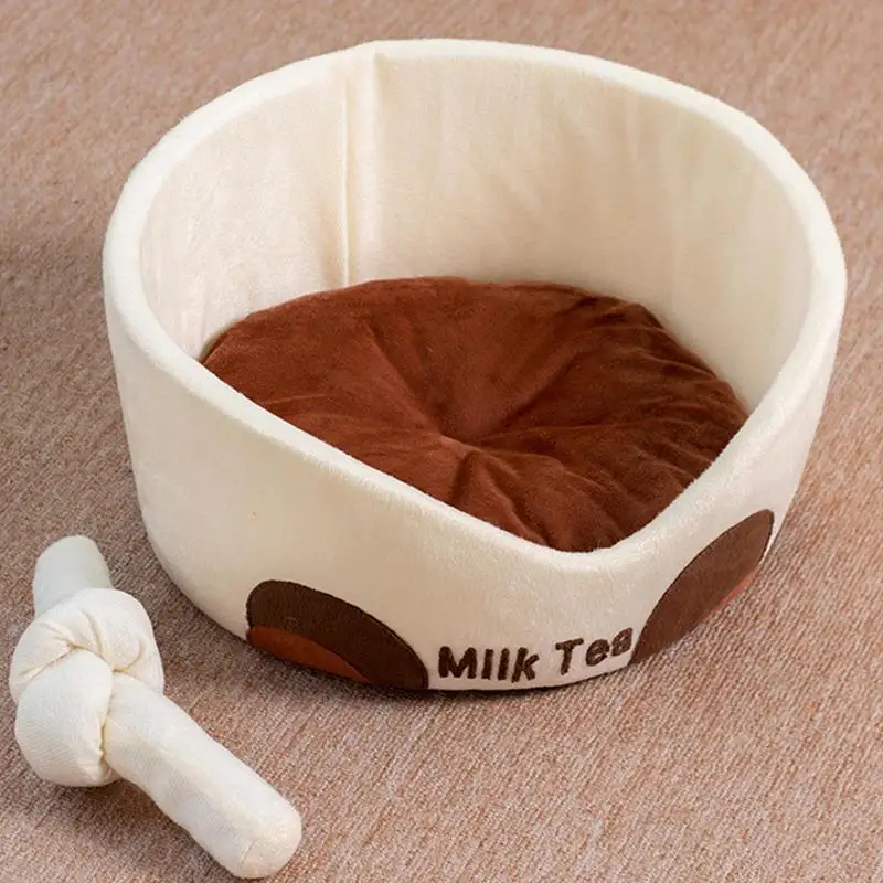

Winter Long Plush Pet Cat Bed Round Cat Cushion Cat House 2 In 1 Warm Cat Basket Cat Sleep Bag Cat Nest Kennel For Small Dog Cat
