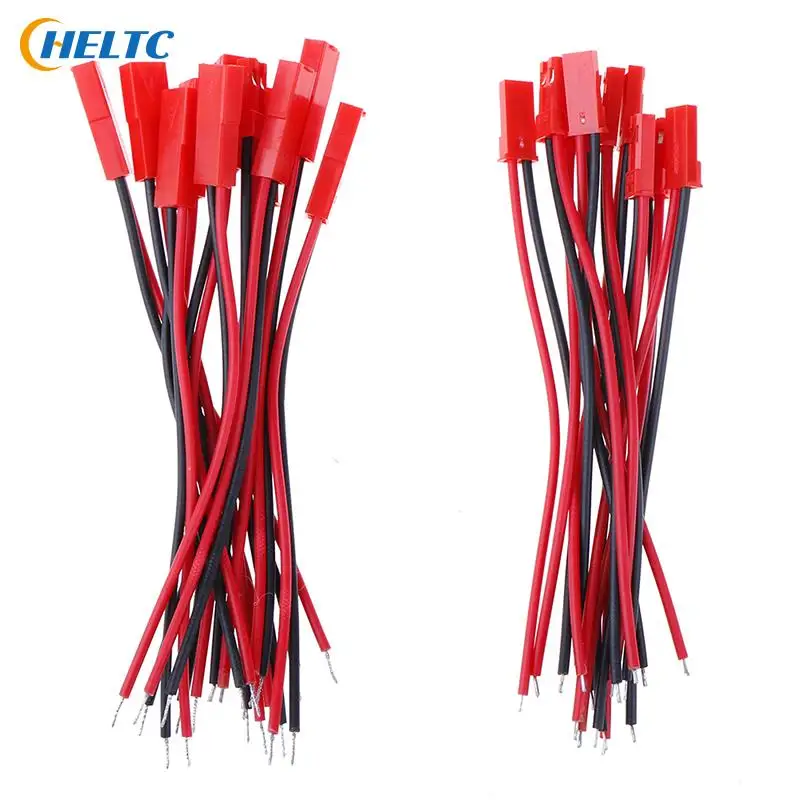 

20Pcs Connector Red 2 Pin Connector Male Female JST Plug Cable 22 AWG Wire For RC Battery Helicopter LED Lights Decoration