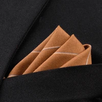 wedding handkerchief cotton mens suit pocket towel striped square formal chest silk scarf shirt brown