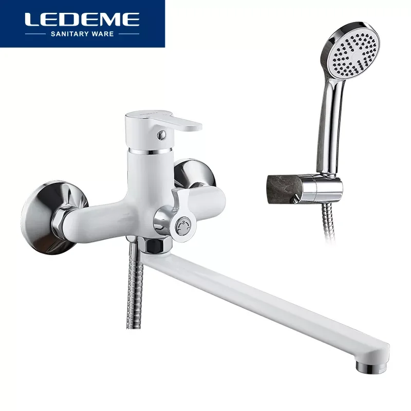 

Bathroom Shower Faucets Classic High Quality Wall Mounted Long Nose Bathtub Faucet Mixer Tap With Hand Shower Sets L2203W