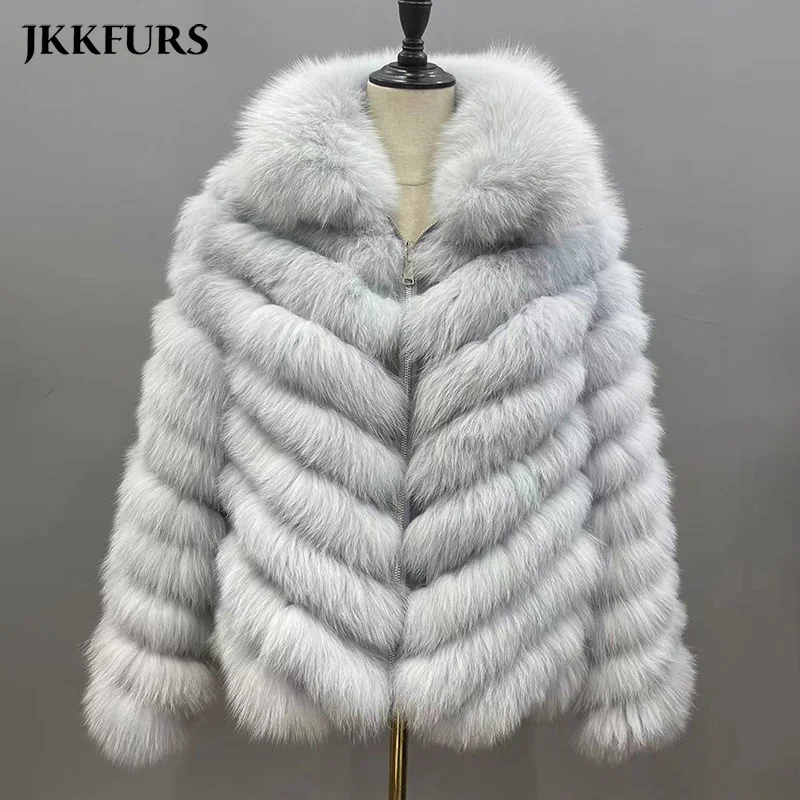 Casaco De Pele Winter Thick Warm Fur Jacket for Women Real Cardigan Fluffy Reversible Jacket Long-Sleeve Bubble Jackets S4829