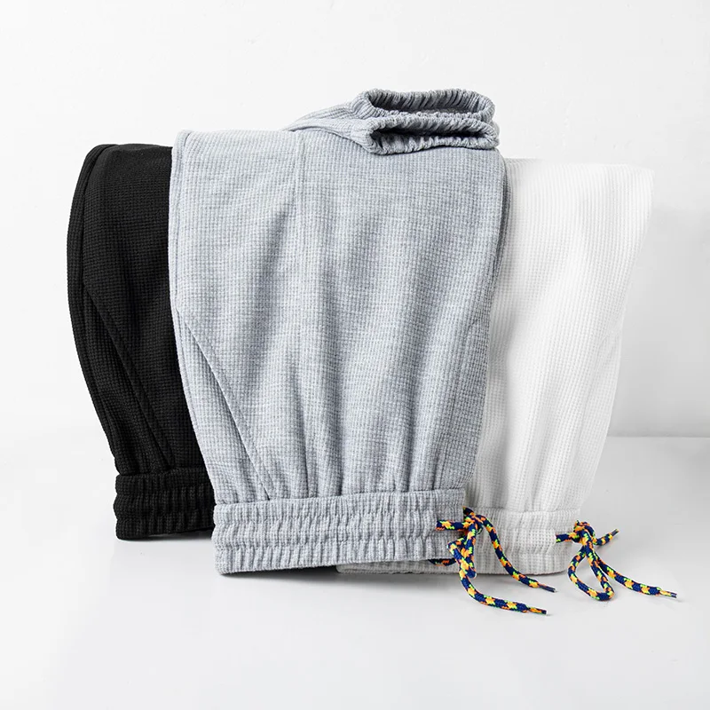 M-6XL Waffle Sweatpants Men Sport Casual Joggers Pants Streetwear Oversize Harem Pants Running Training Trousers Fitness Clothes