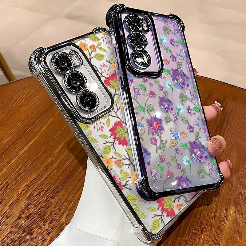 Фото Прозрачный чехол для телефона Infinix Spark Go 2024 2023 1 2 3 10C 10 Pro 20 20C, роскошный силиконовый чехол с цветочным узором №2