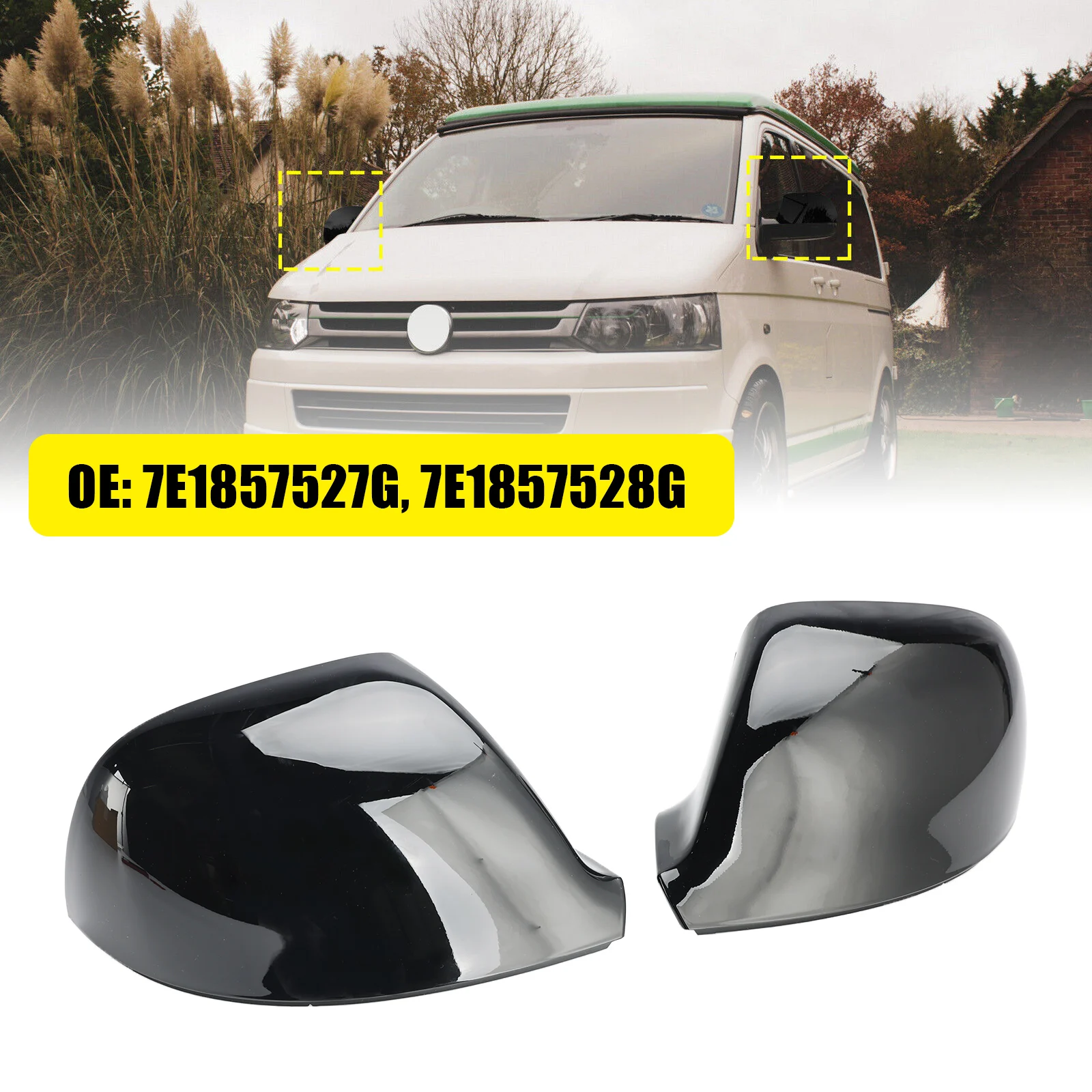 Artudatech глянцевые черные крылья для дверного зеркала левая и правая крышки VW T6