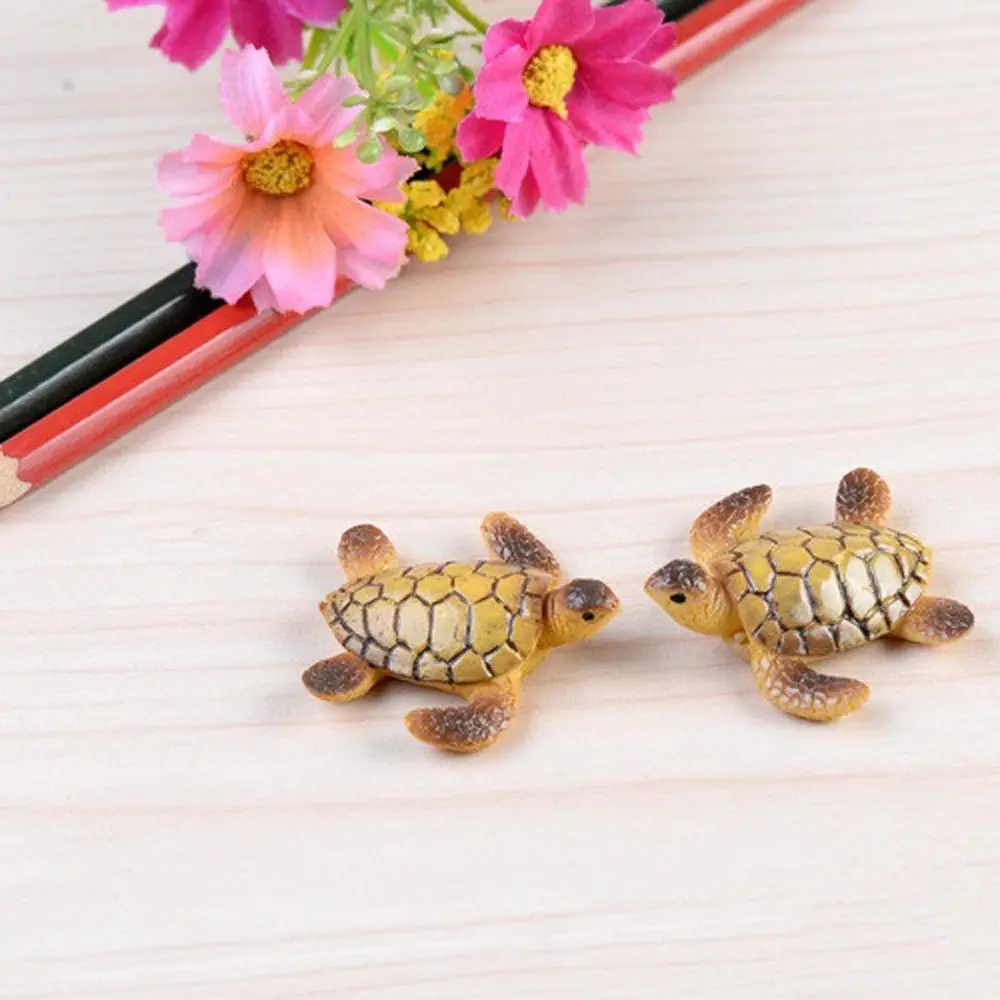 

2Pcs Mini Sea Turtle Model Resin Turtle Figurines Fish Tank Decoration Fairy Garden Miniature DIY Terrarium Landscape Decoration