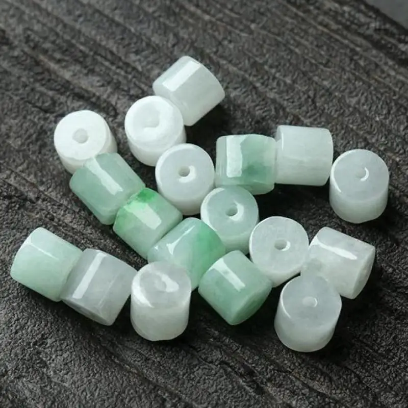 

10pcs 5*5mm Myanmar Jadeite Bucket Beads For Jewelry Making Diy Necklace Bracelet Charms Jades Barrel Bead Accessories Wholesale