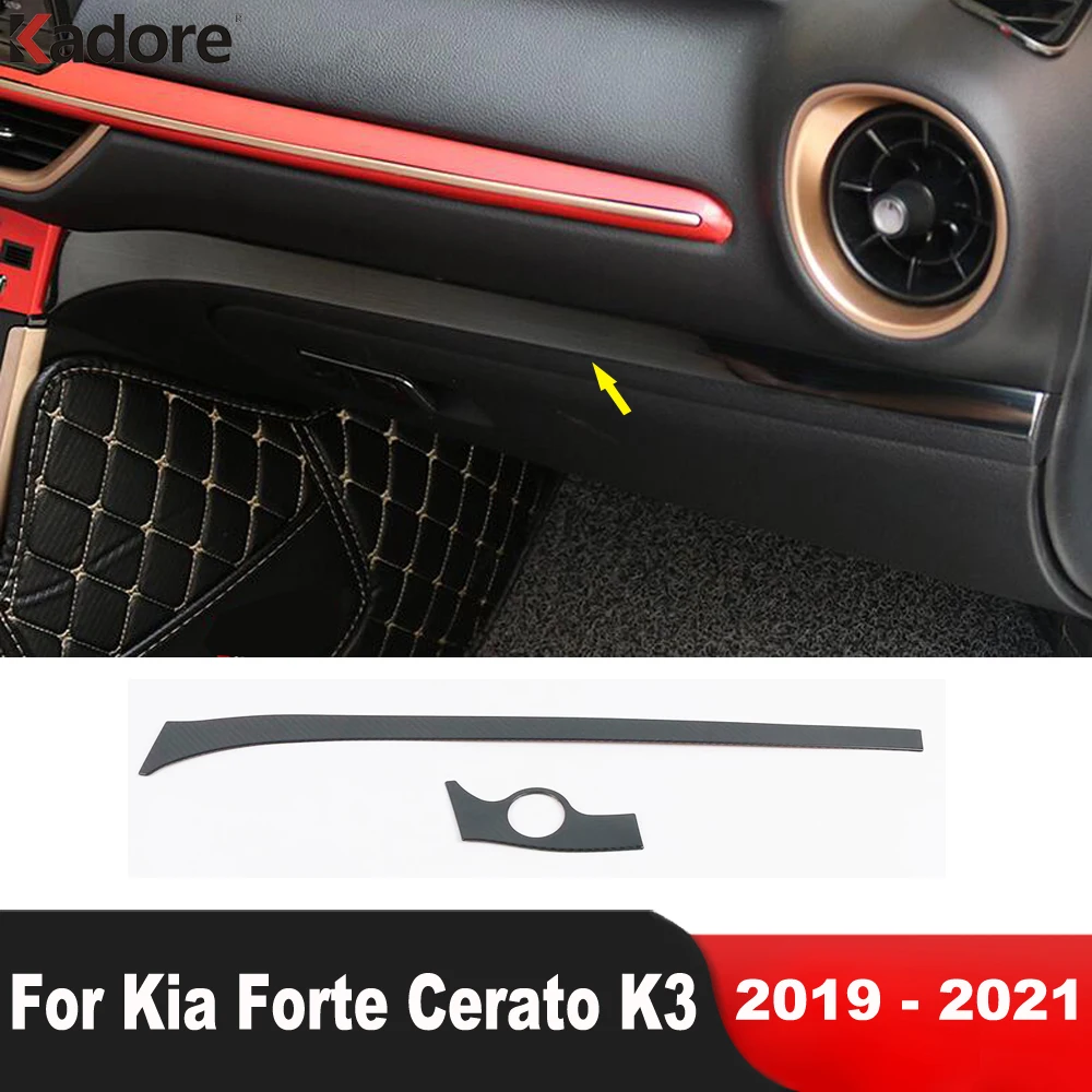 

Внутренняя Панель центральной консоли автомобиля, полоса, обшивка для Kia Cerato Forte K3 2019 2020 2021, сталь, углеродное волокно, аксессуары LHD