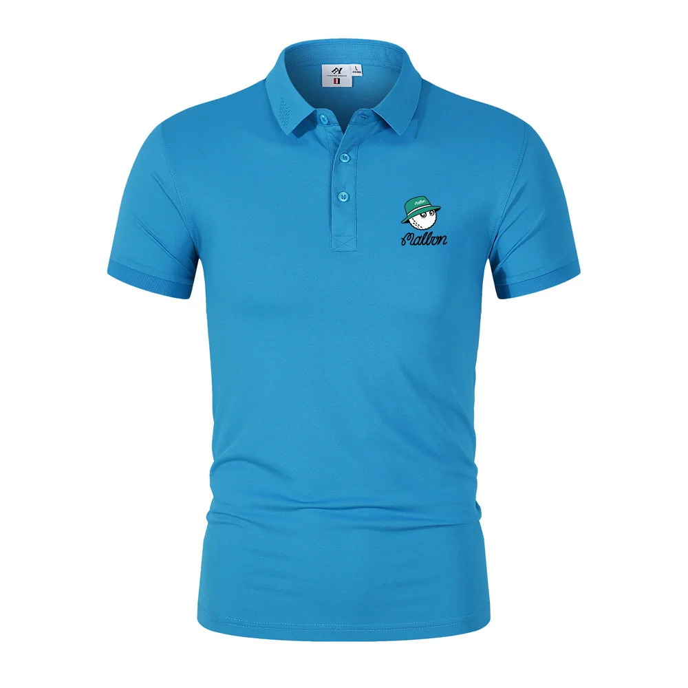Summer Men's and Women's Golf T-shirt Fashion New Polo Neck Short Sleeve Printed Malbon Casual Sports Baseball Jersey Polo Shirt