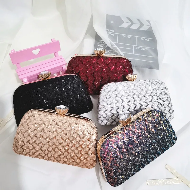 

New Women Evening Clutch Bags Diamond Flowers Wedding Bags Chain Cross Body Bags Mini Party Bags Drop Shipping