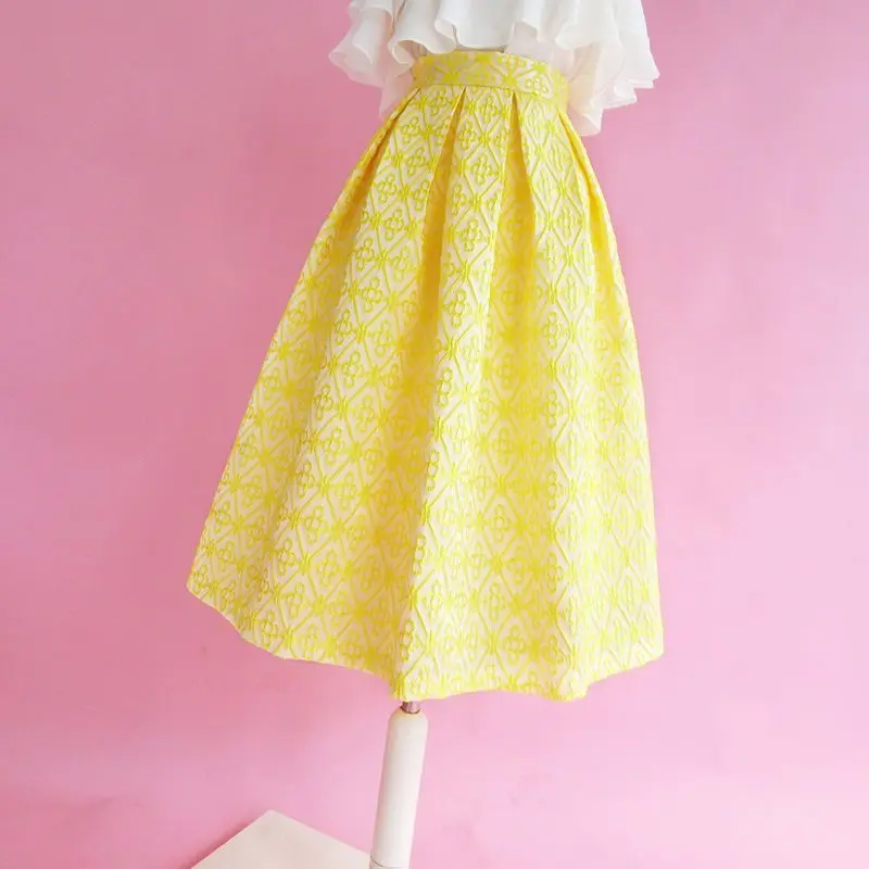 Винтажная элегантная женская юбка в стиле Хепберн жаккардовая длинная