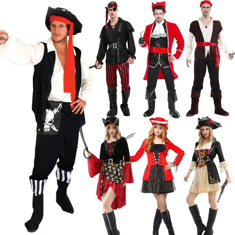 

Halloween Cosplay Male Pirate Costumes For Women Men Captain Jack Sparrow Costume Pirates Of The Caribbean Sets No Weapons