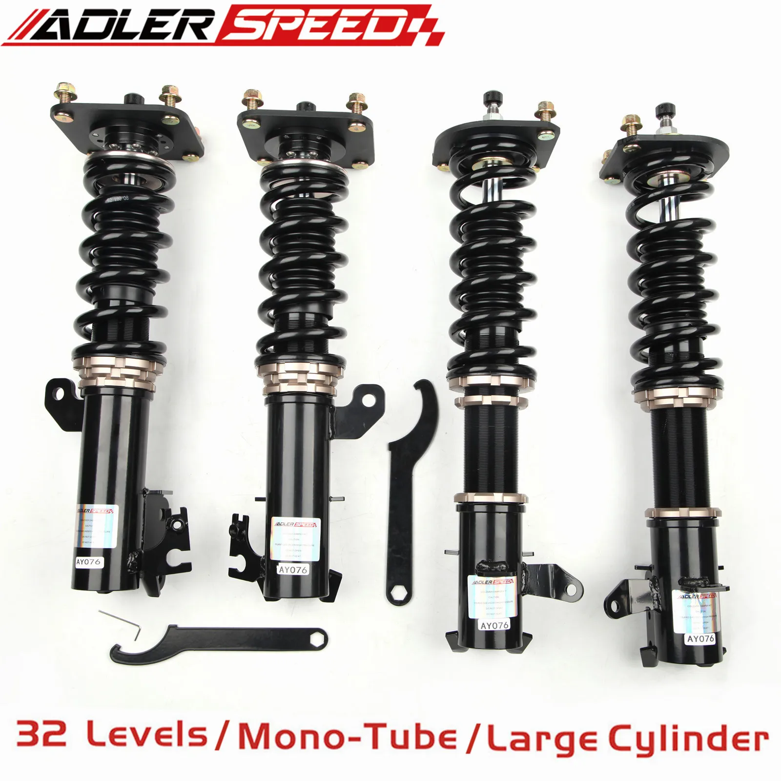 

ADLERSPEED 32 LEVEL DAMPER MONO TUBE SHOCKS COILOVER KIT FIT MAZDA PROTEGE 99-03