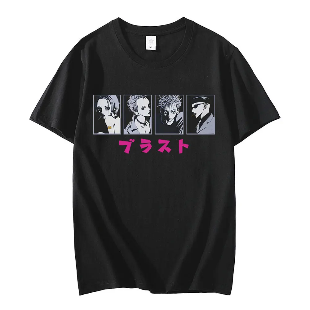 

Nana Anime Men's Cotton T-shirt Manga The Black Stones Men Women Printed T Shirt Casual Short Sleeve T-shirts Tops Streetwear
