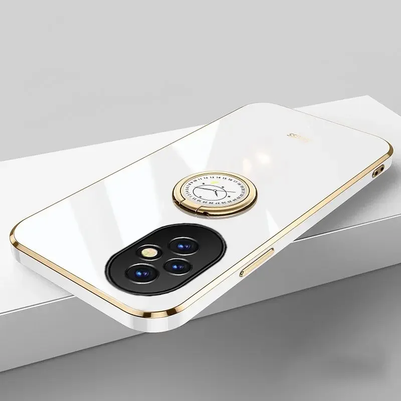 Чехол для телефона с квадратным кольцом-держателем Honor 200 Pro мягкий силиконовый