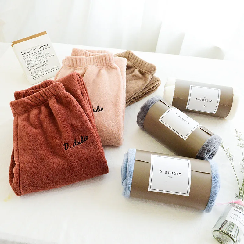 

Autumn and Winter Trousers 2022 Fairy Warm Pants Women Coral Fleece Wearing Loose Casual Thickened Home Sloth Sleeping Pants