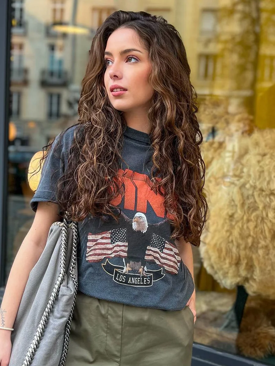 

Wild Punk Eagle Tee Women Graphic Rock n Roll Cotton T-shirt Tshirt Tops Femme Streetwear Casual Vintage T-shirts 2023 Summer