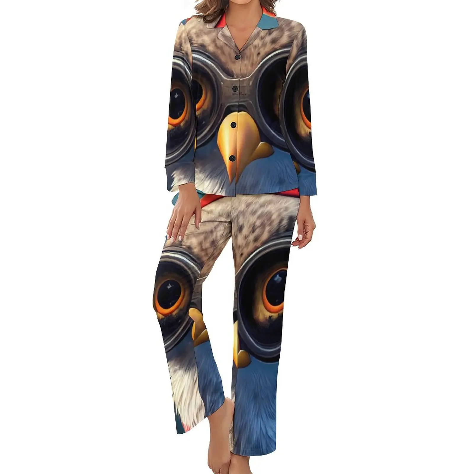 

Пижама женская с длинным рукавом и V-образным вырезом