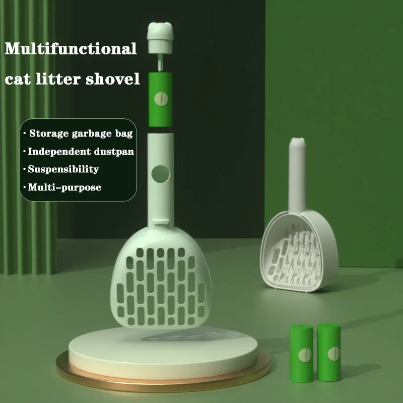 

Cat Litter Shovel Plastic Cats Poop Scoop with Base Pet Cleanning Tool Cat Toilet Products Durable Litter Box Cleaner Shovel