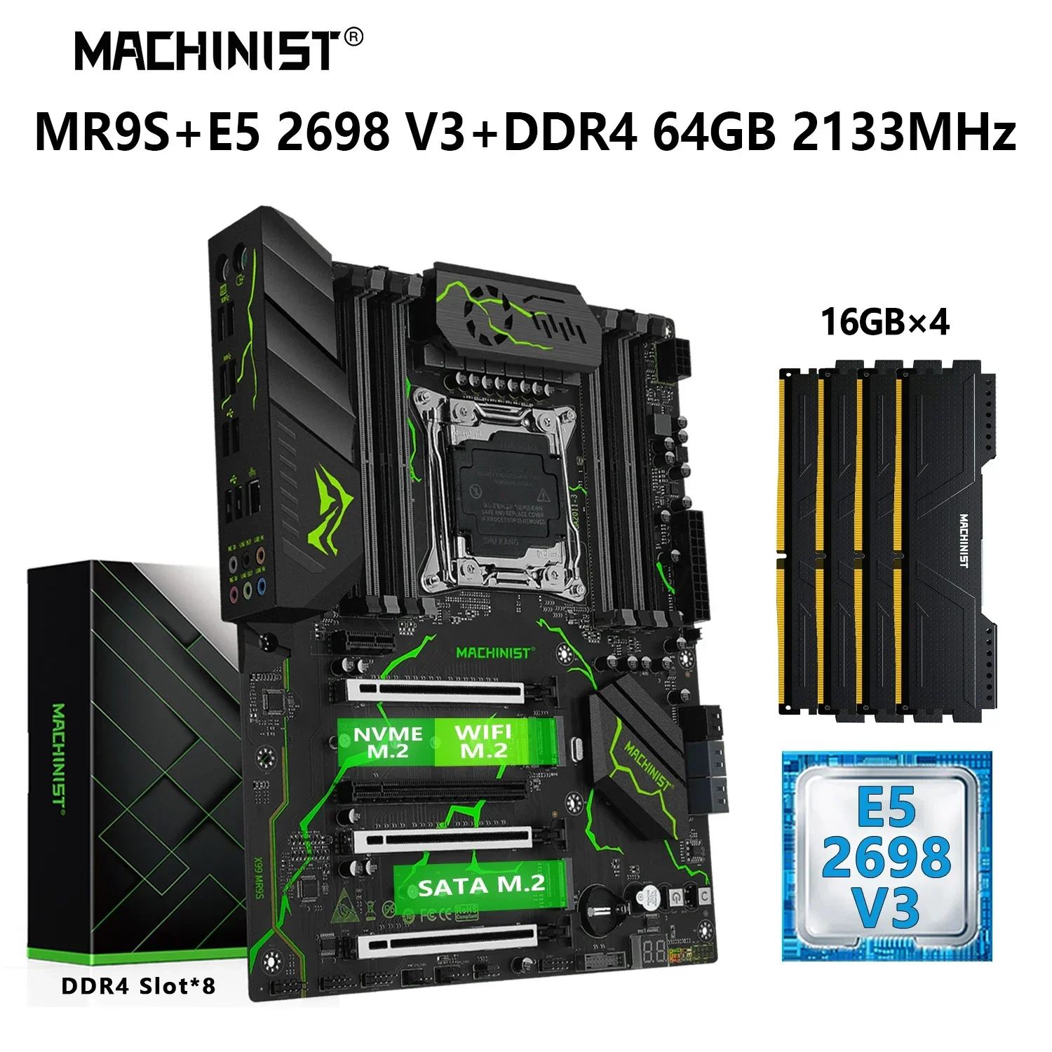 MACHINIST X99 Комбинированная материнская плата LGA 2011-3 Xeon E5 2698 V3 Комплект процессора DDR4