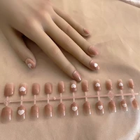 1pc nail salon short coffin false nail ballet nails tips nails art artificial nails with design fingernails gel for extension