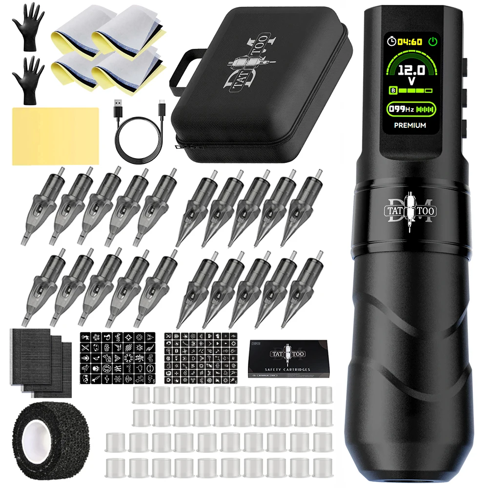 Полный набор для татуировки DMTATTOO новая крутая беспроводная ручка светодиодный