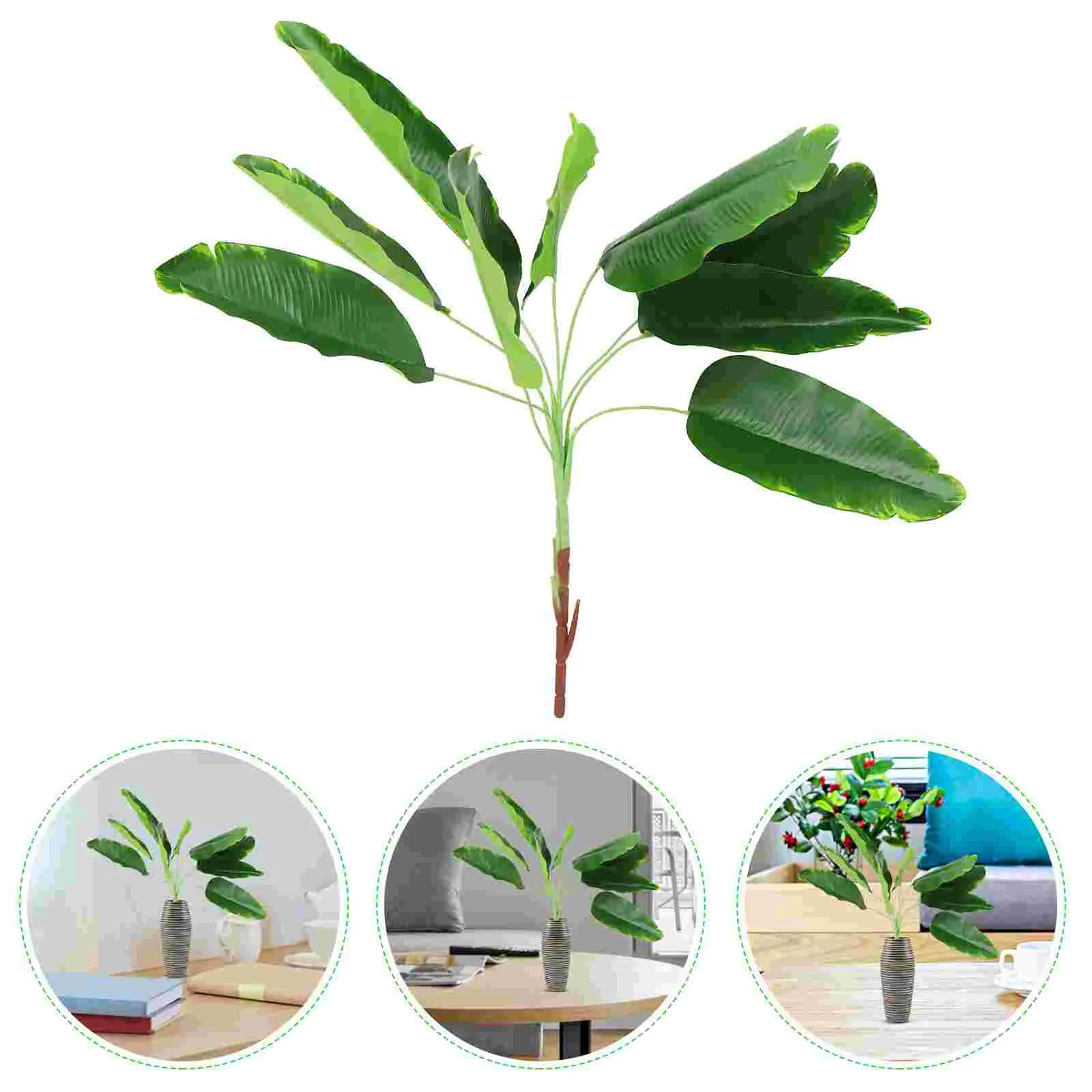 

Faux Palm Leaf Greenery Flower Arrangement Leaves Vase Wedding Decor Artificial Bouquet Imitation Monstera Tropical Stems